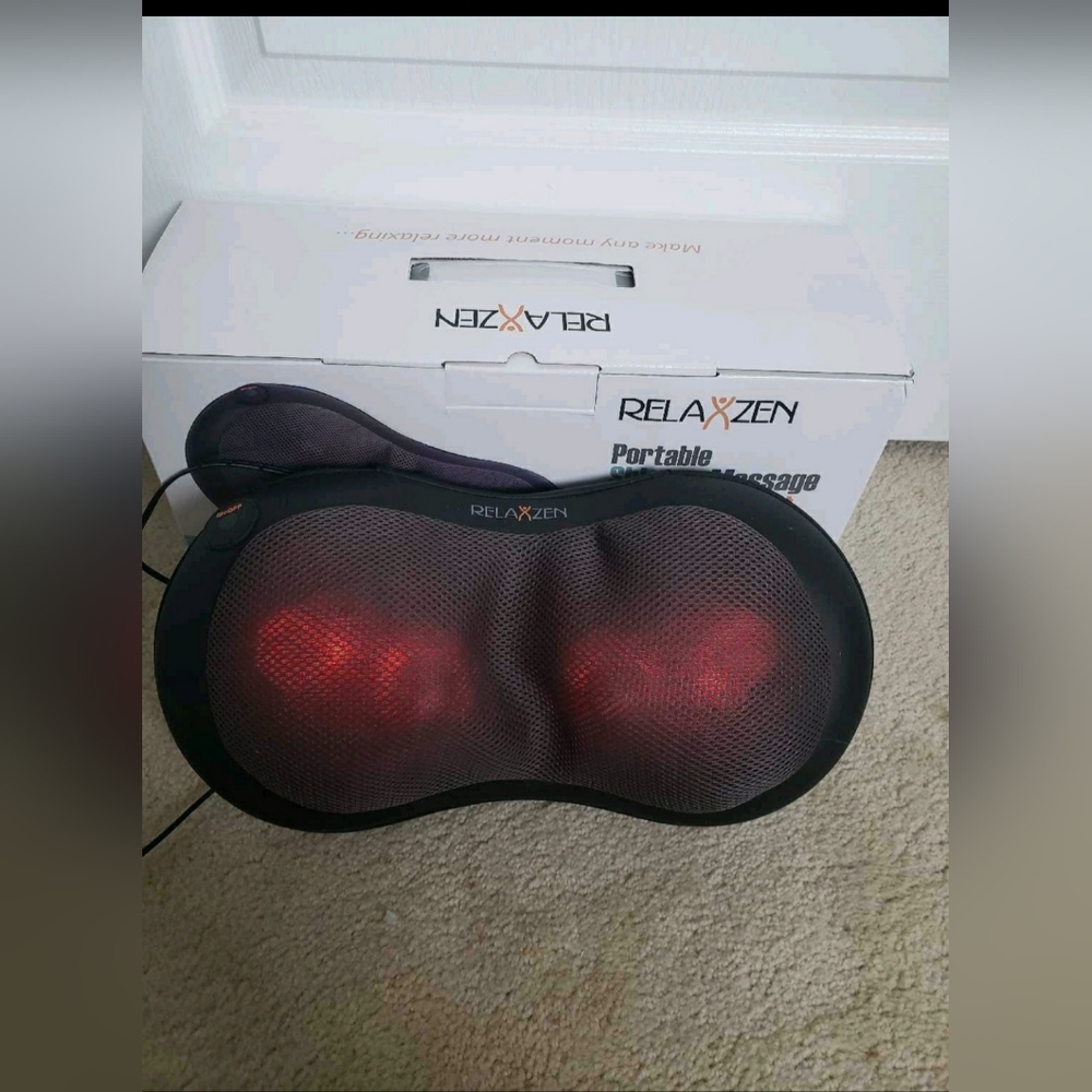 Relaxen portable shiatau neck massage pillow with heat massager